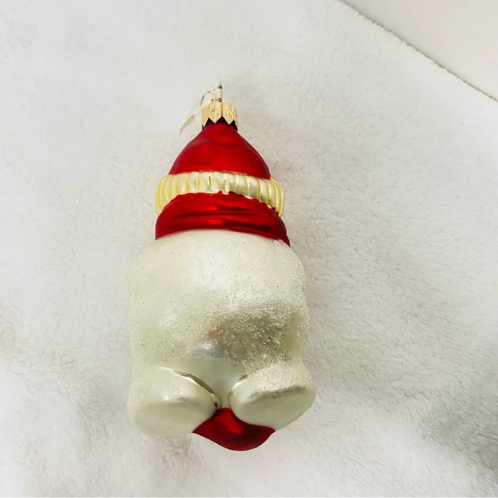 Department 56 Vintage Festive Snowman Holding a Red Stocking Christmas Ornament